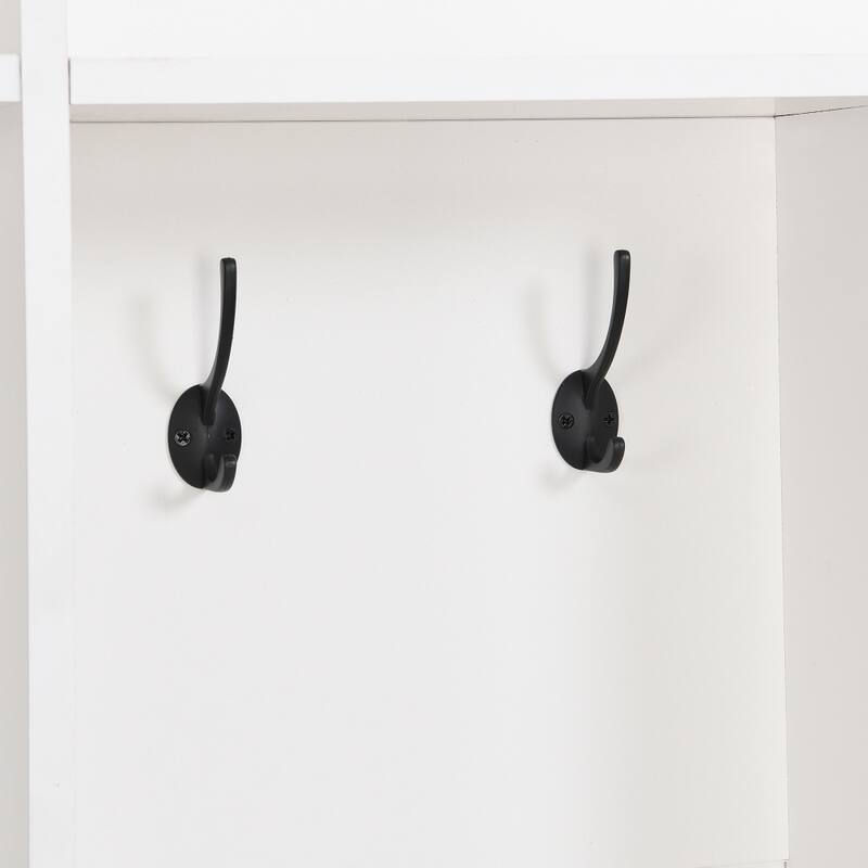 Hall Tree with Storage Bench, Multifunctional Coat Rack with 8 Hooks