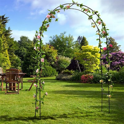 57W x 94H Inch Garden Arch Heavy Duty Metal Trellis Climbing Plants Vine Rack Wedding Stand Decor