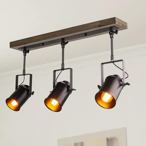 slide 1 of 7, The Gray Barn Hickory Place Black 3-light Tracking Kit Spotlights - 24.8" x 4.7" x 15.3"