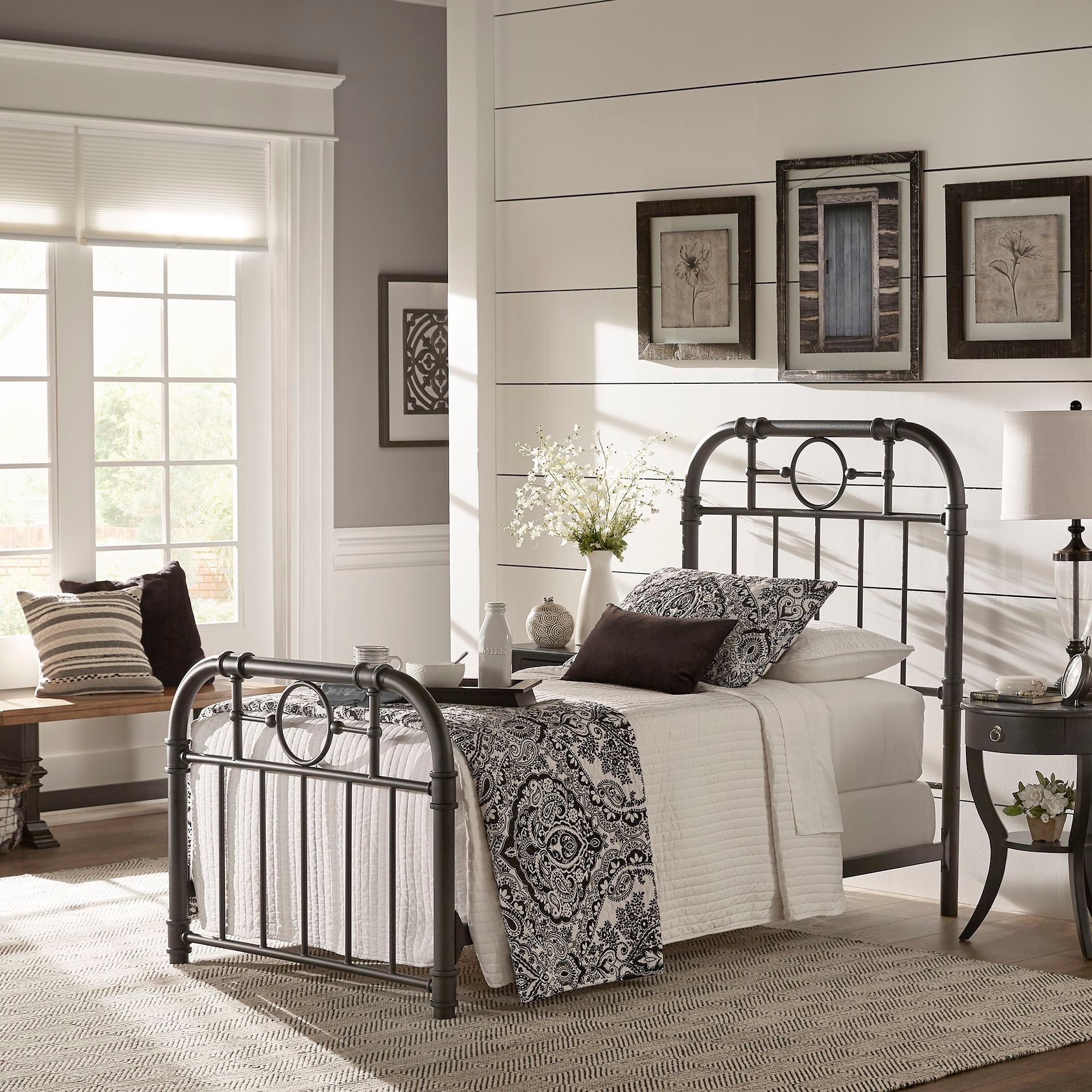 Kendal black metal bed by inspire q clearance classic
