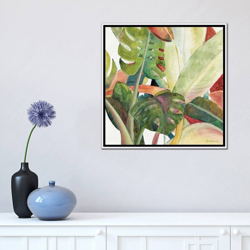 iCanvas "Tropical Lush Garden square I" by Marie Elaine Cusson Framed Canvas Print