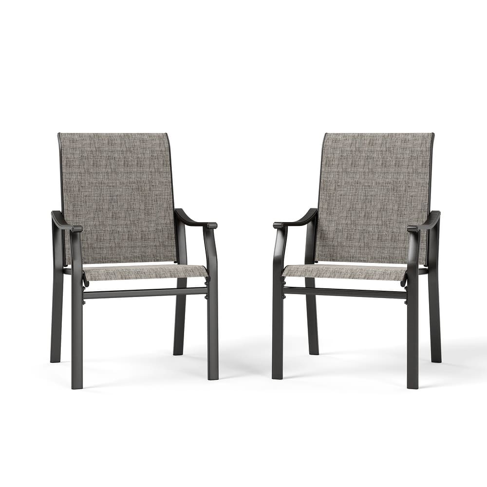 MAISON ARTS 2/4-Piece Patio Dining Chair, High Back Textilene Fabric Padded Armchairs