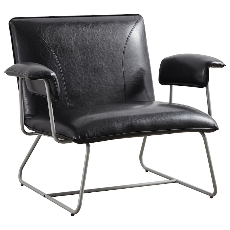 Corvus Deborah Bonded Leather Lounge Arm Chair - Black