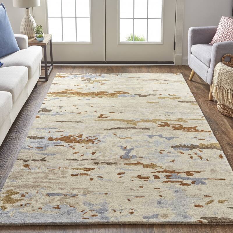 Tudu Abstract Stain Resistant Area Rug By HomeRoots - 2' x 3'