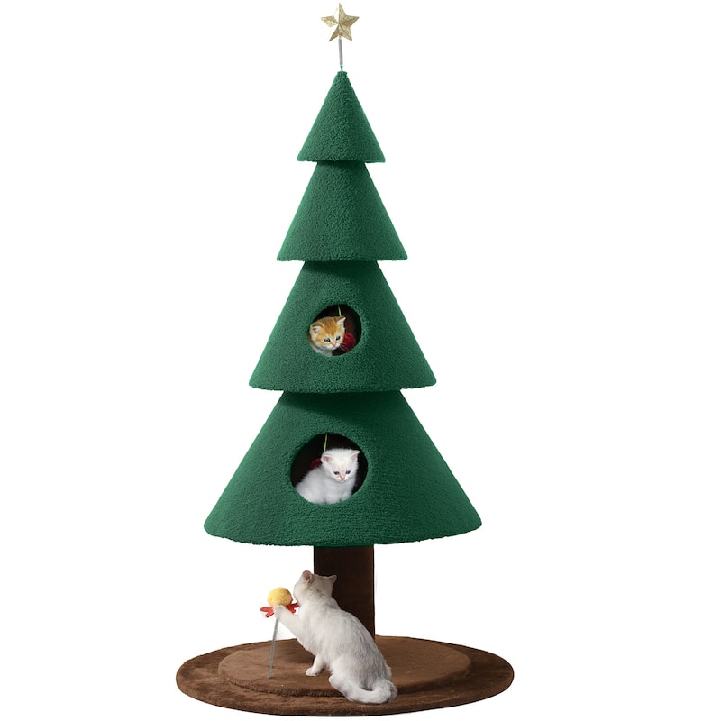 Christmas-Themed Cat Tree - 5.5 Foot