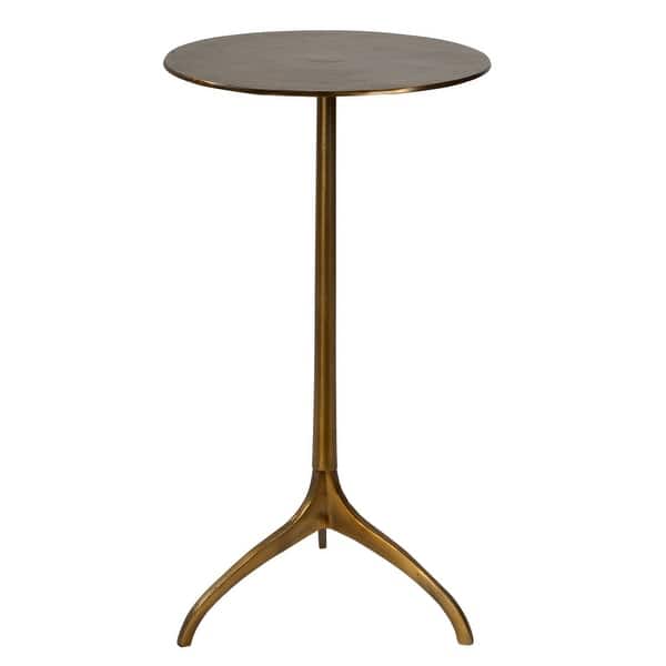 slide 2 of 2, 25" Gold Solid Round Tripod Accent Table