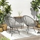 preview thumbnail 9 of 47, Sarcelles Acapulco Modern Wicker Chairs by Corvus (Set of 2) Grey