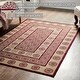 preview thumbnail 4 of 3, Custom House Burgundy Tan Jacquard Polyester Rug Rect 48x72