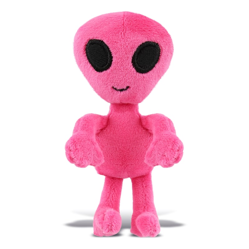 DolliBu Fluffy Pink Alien Plush Refrigerator Magnet Novelty Accessory - 1.4 x 4.75 inches