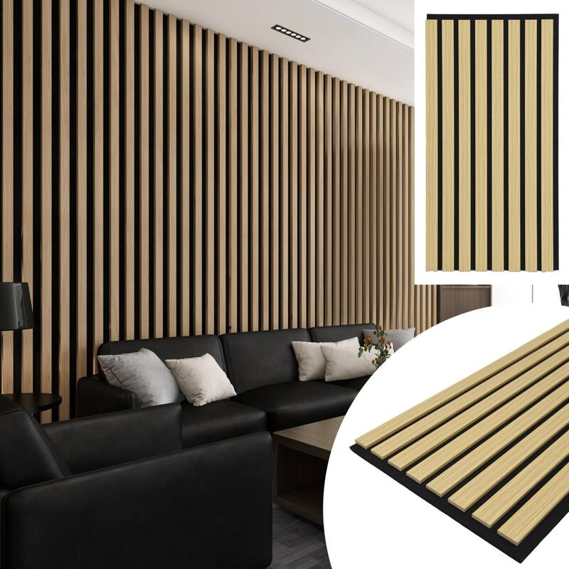 4pcs 23.6"x11.8" MDF Slat Wall Paneling Cover 8 Sq.Ft.