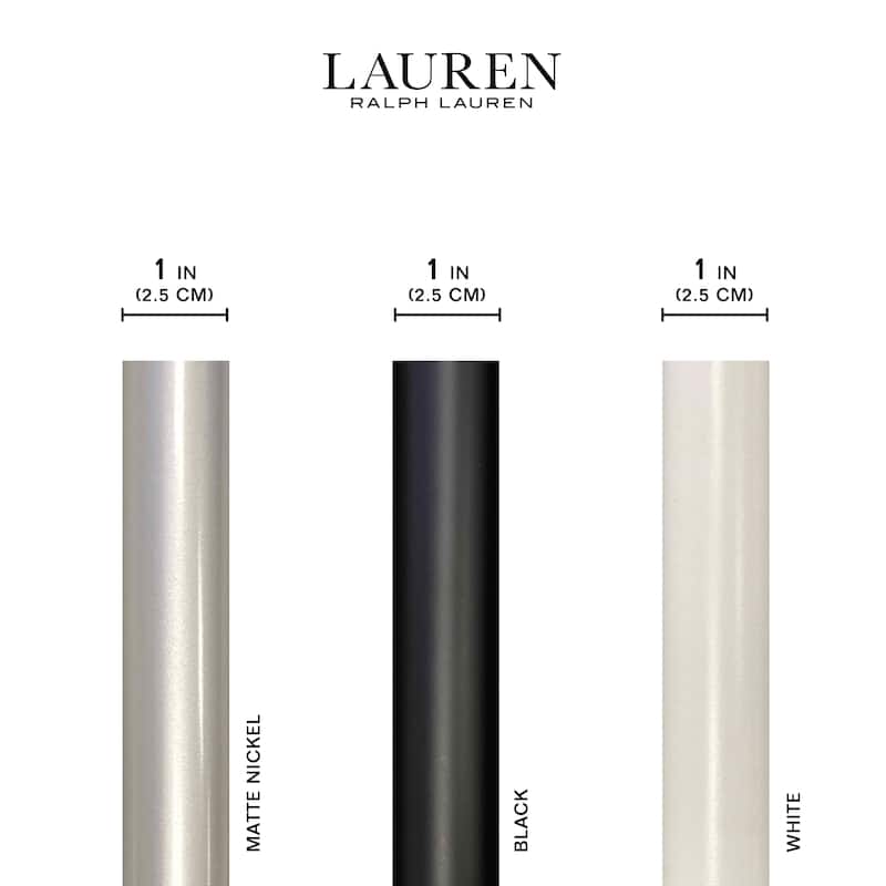 Lauren Ralph Lauren Cayson 1" Adjustable Window Curtain Rod and Finial Set