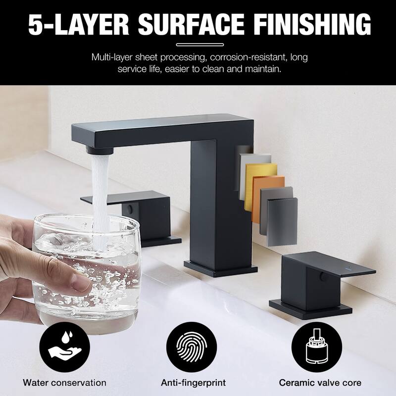 Topcraft Stainless Steel Two Handle Bathroom Sink Faucet