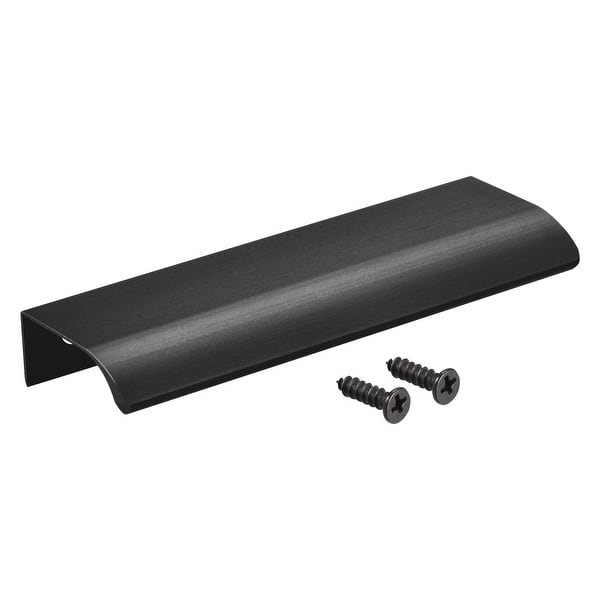 Edge Pull Handle 120mm L x 35mm Inner W Aluminum Pull Black 6