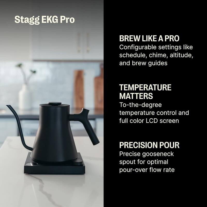 Stagg EKG Pro Electric Gooseneck Kettle Pour Over Coffee and Tea Pot