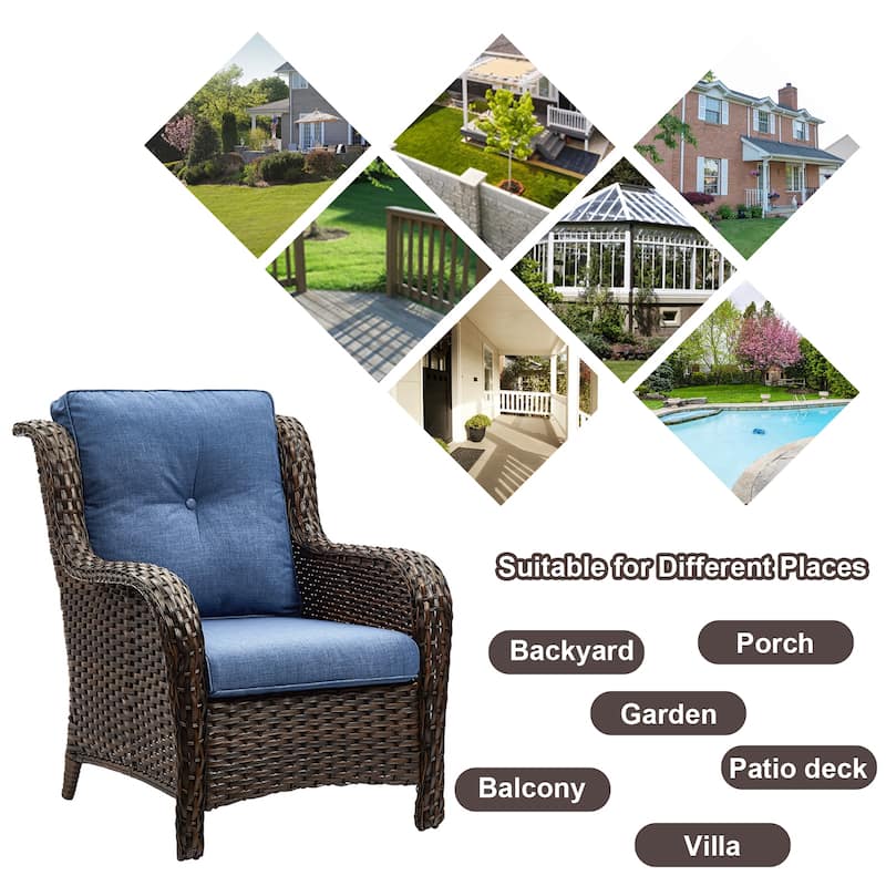 Gymojoy Patio Club Chair All-Weather Rattan Chair