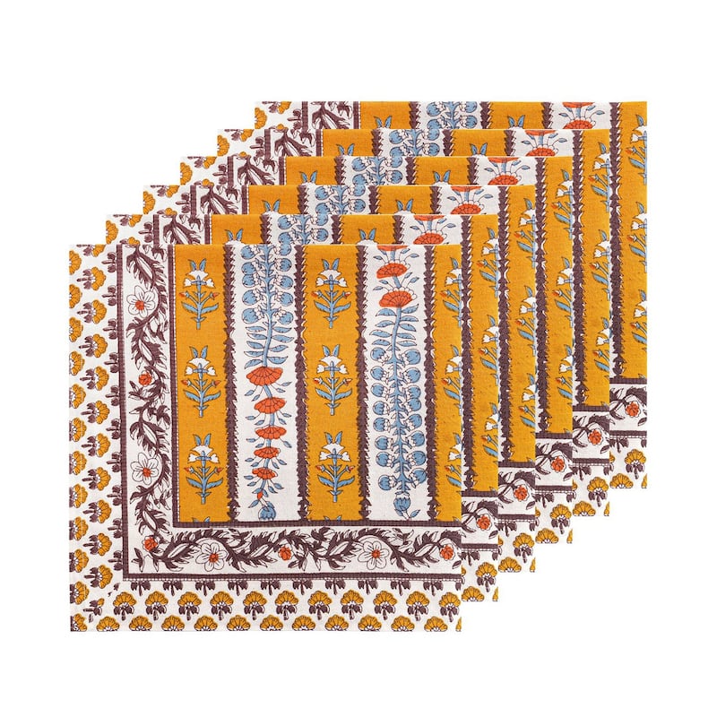 Couleur Nature Provence Avignon Napkins - Set of 6 - Dijon/Blue