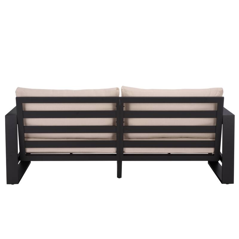 SAFAVIEH Outdoor Living Fash Aluminum Sofa - 76"W x 34"D x 30"H