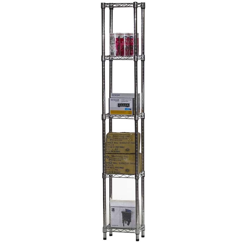 Shelving.com Chrome Wire Shelving with 5 Shelves - 8"d x 12"w