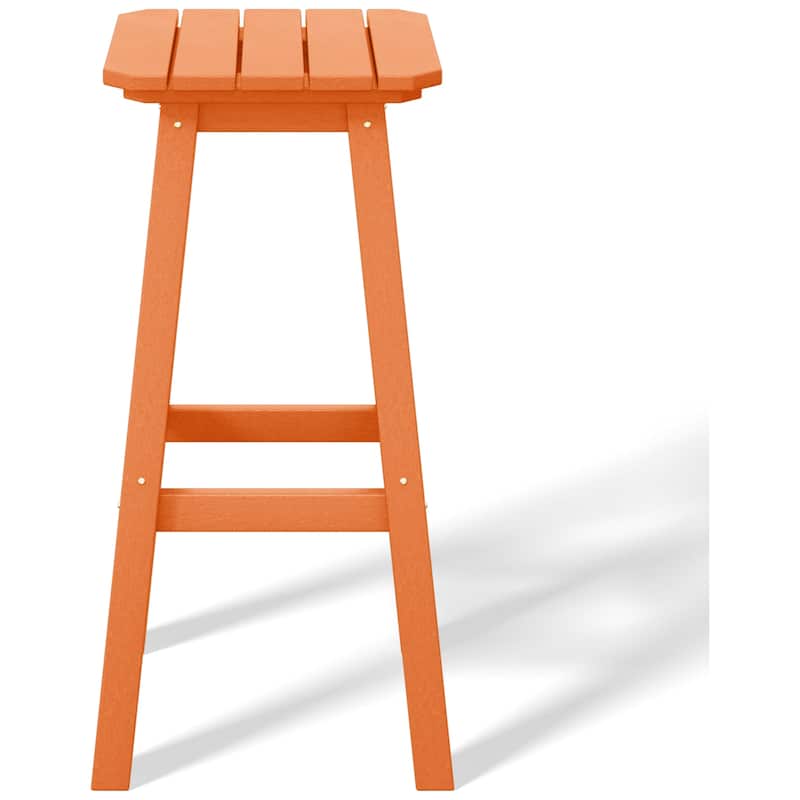 Polytrends Laguna Hdpe All Weather Outdoor Patio 29" Square Bar Stool (Set Of 2)