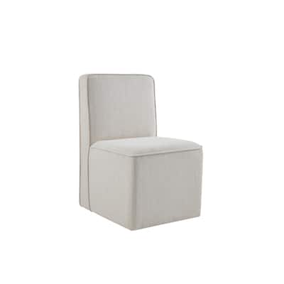 Upholstery Dining Chairs with Casters Set of 2