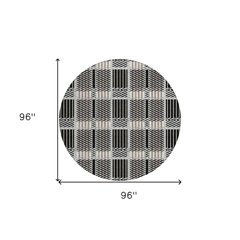 HomeRoots Plaid Transitional Rectangle Outdoor Rug