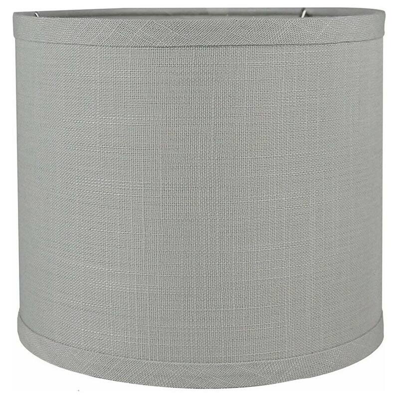 Classic Drum Smooth Linen Lamp Shade, 8" to 16" Bottom Size - 8" - Gray