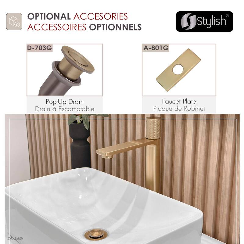 Stylish Nessa Single Handle Ht 12 1/2" Vessel Bathroom Faucet B-122