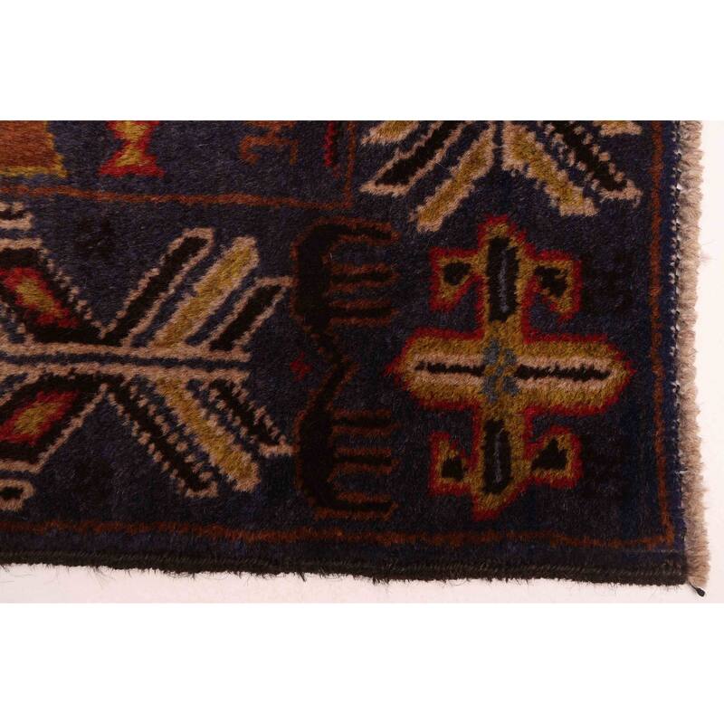 ECARPETGALLERY Hand-knotted Teimani Navy Wool Rug - 4'0 x 6'9