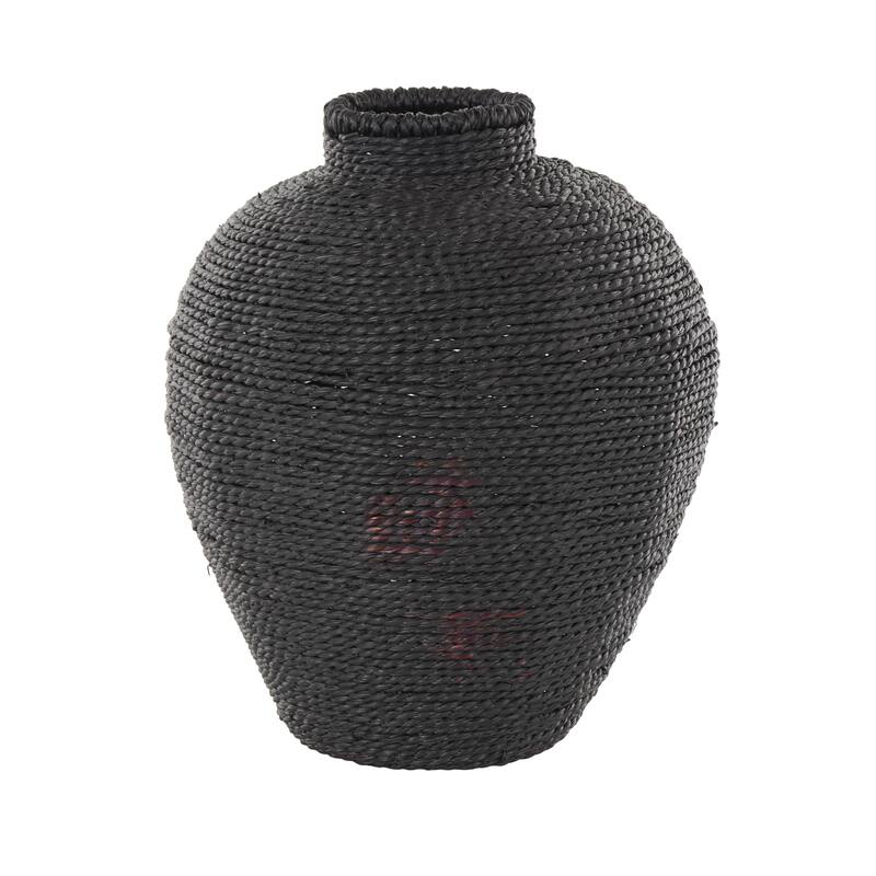Black Metal Handmade Wrapped Pot Decorative Vase