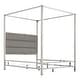 preview thumbnail 1 of 5, Solivita Chrome Metal Canopy Bed with Horizontal Panel Headboard by iNSPIRE Q Bold Grey - King