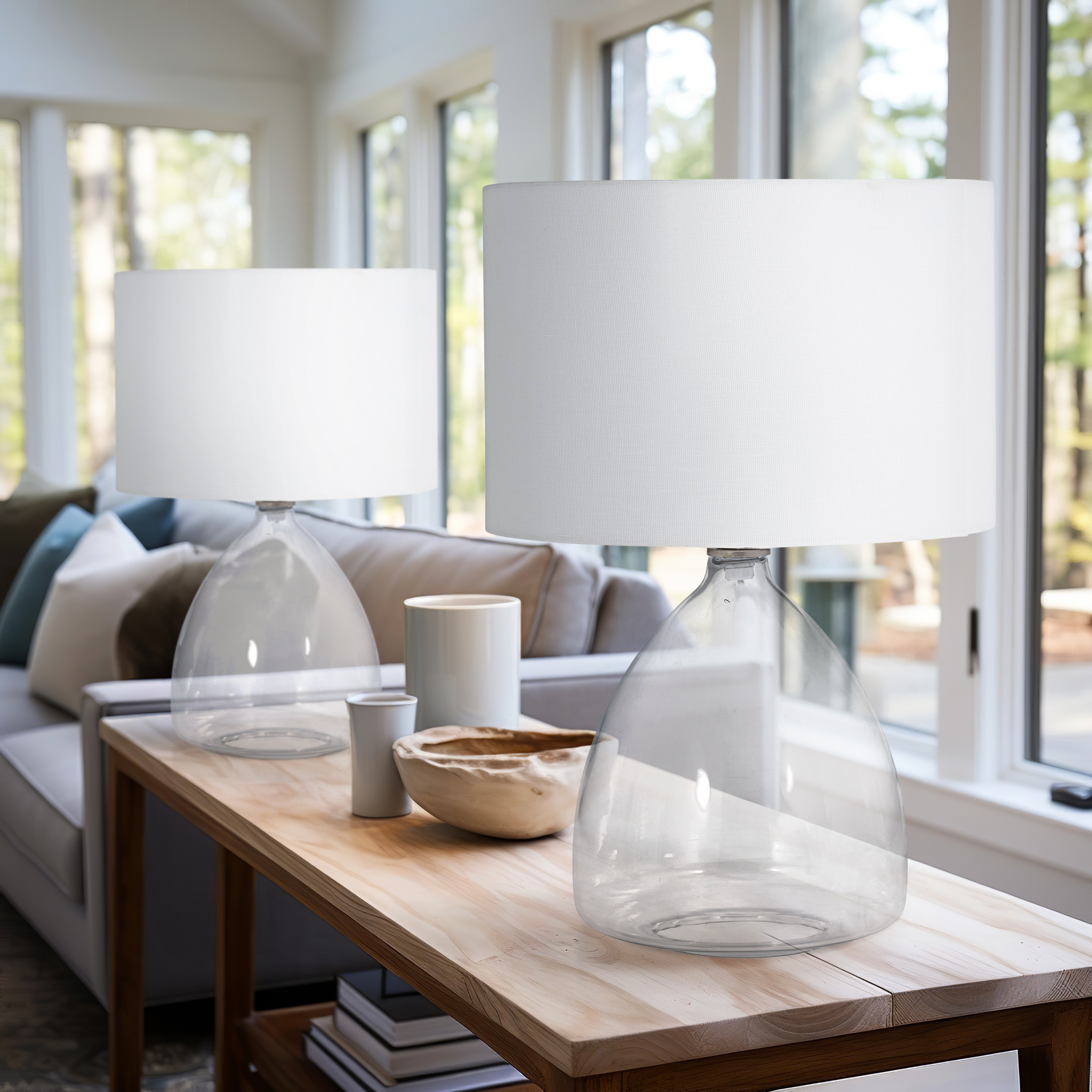 Solid glass table lamps on sale