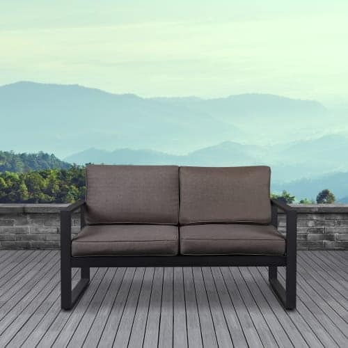 Shop Real Flame 9624 Baltic 55 Inch Aluminum Framed Fabric Outdoor Loveseat Overstock 21222258