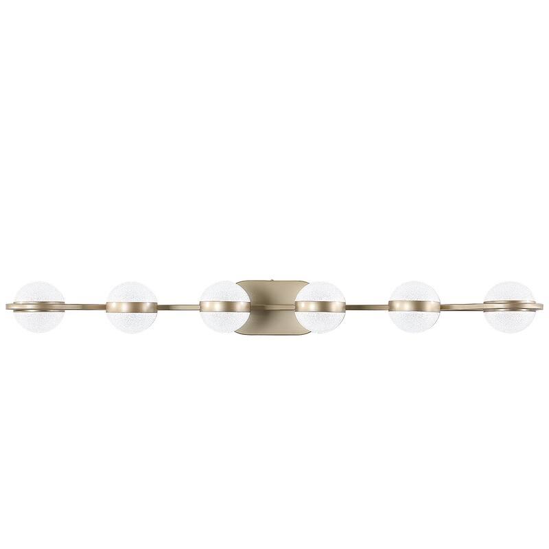 43" LED Bathroom Vanity Light with Crystal Sand Acrylic Shades, 6-Light Wall Mounted Decorative Lighting Fixture