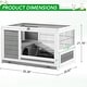 AECOJOY Indoor Wooden Rabbit Hutch Pet House for Small Animals with Run ...