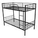 preview thumbnail 4 of 7, Twin Over Twin Metal Bunk Bed with Built-in Ladder and Guardrails, Black