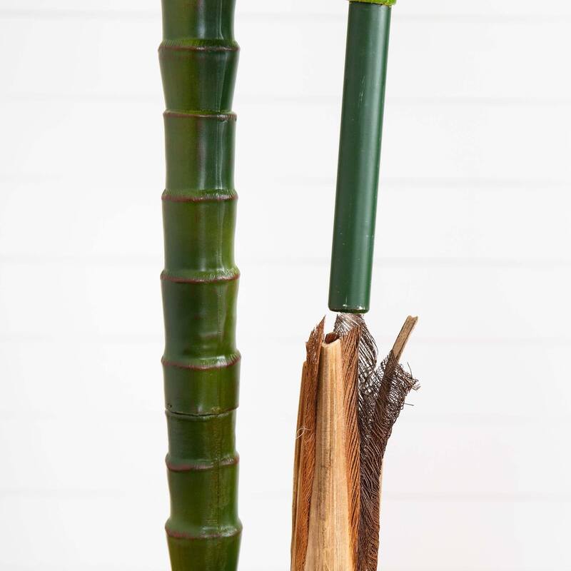 Potted Double Stem Artificial Robellini Palm Tree - 10'