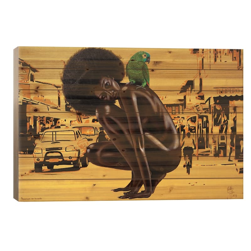 Princesa Do Invasao Print On Wood by Christian Beijer - Multi-Color - 18x26x1.5