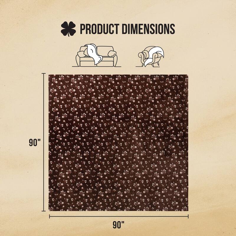 Lucky Brand Daisy Plush Throw Blanket