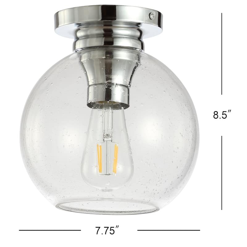 Duo 7.75" Metal/Glass LED Flush Mount, by JONATHAN Y