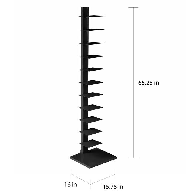 SEI Furniture Denargo Black Spine Tower Shelf