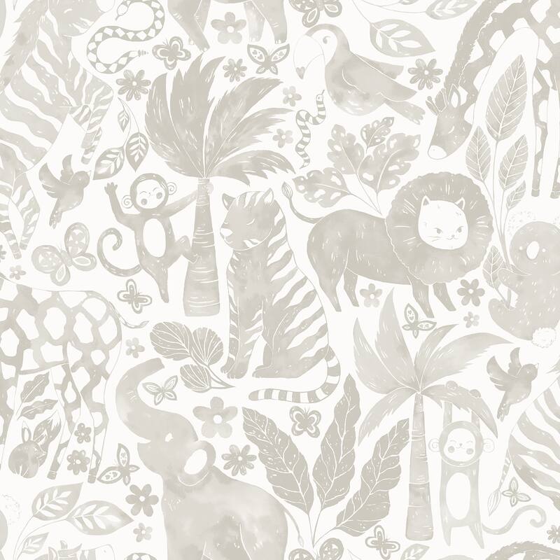 NuWallpaper Sweet Safari Taupe Peel & Stick Wallpaper