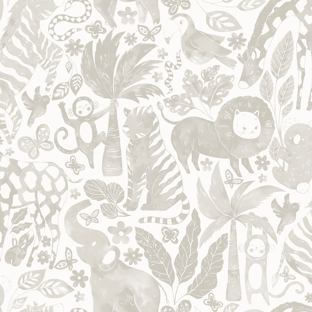 NuWallpaper Sweet Safari Taupe Peel & Stick Wallpaper