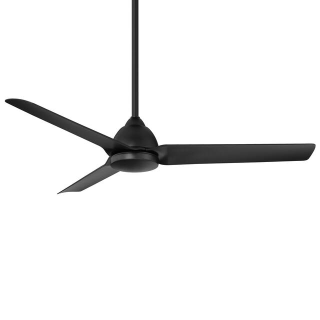 Mocha Indoor/Outdoor 3-Blade Smart Ceiling Fan 54in Matte Black with Remote Control and Wall Cradle - Matte Black - Line Switch/Remote/Hardwired