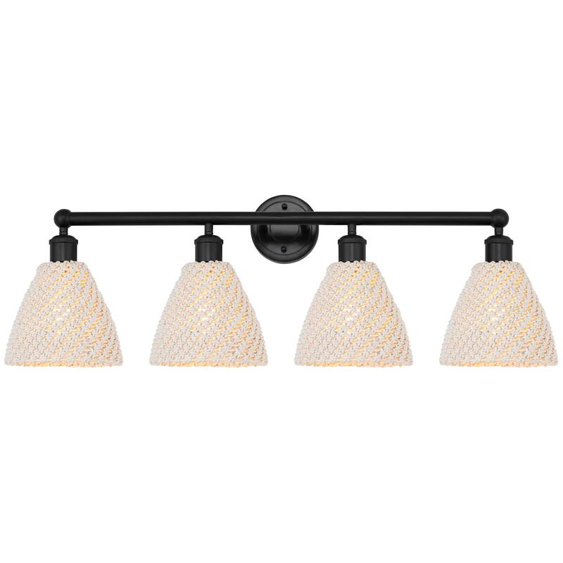 Innovations Lighting Endless Possibilities Edison - Bristol Natural - 4 Light 35" Bath Vanity Light - Matte Black