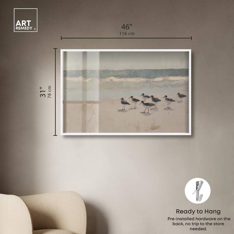 Seagulls at the Beach II Shadowbox by Art Remedy