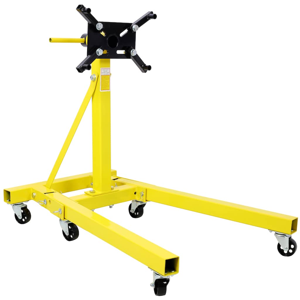 Folding Engine Stand 2000 LBS Capacity, Motor Hoist 360 Degree Adjustable Mounting Head Dolly Mover Auto Repair Rebuild Jack