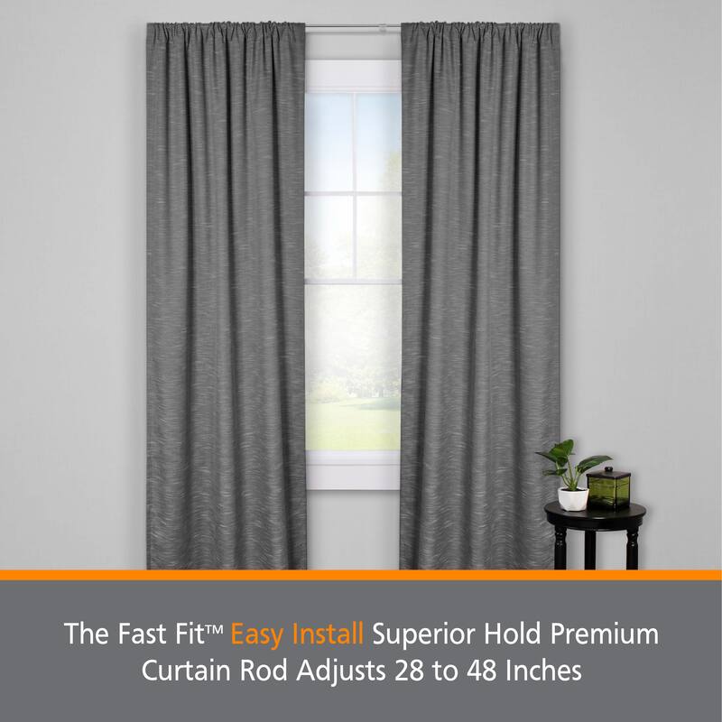 Kenney® Fast Fit™ Easy Install Superior Hold Premium Curtain Rod, 2-Pack