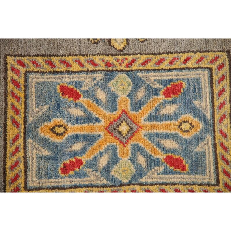 Kazak Oriental Accent Rug Hand-Knotted Geometric Wool Carpet - 3'5"x 5'0"