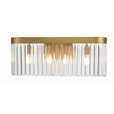 Emory 4 Light Modern Gold Bathroom Vanity - 24"W x 9.5"H x 3.75"D