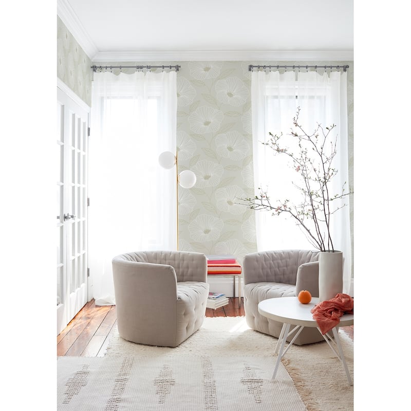 A-Street Prints Mythic Dove Floral Wallpaper